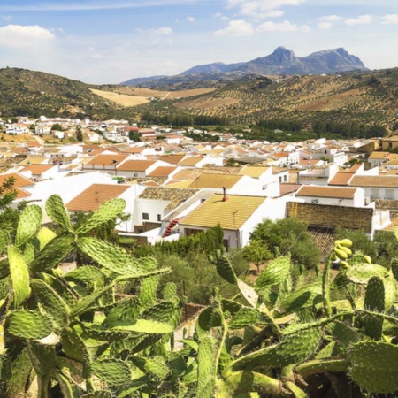 Vue panoramique d’Algodonales (province de Cadix, Andalousie)