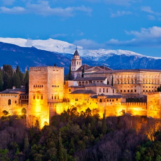 View of the Alhambra in Granada