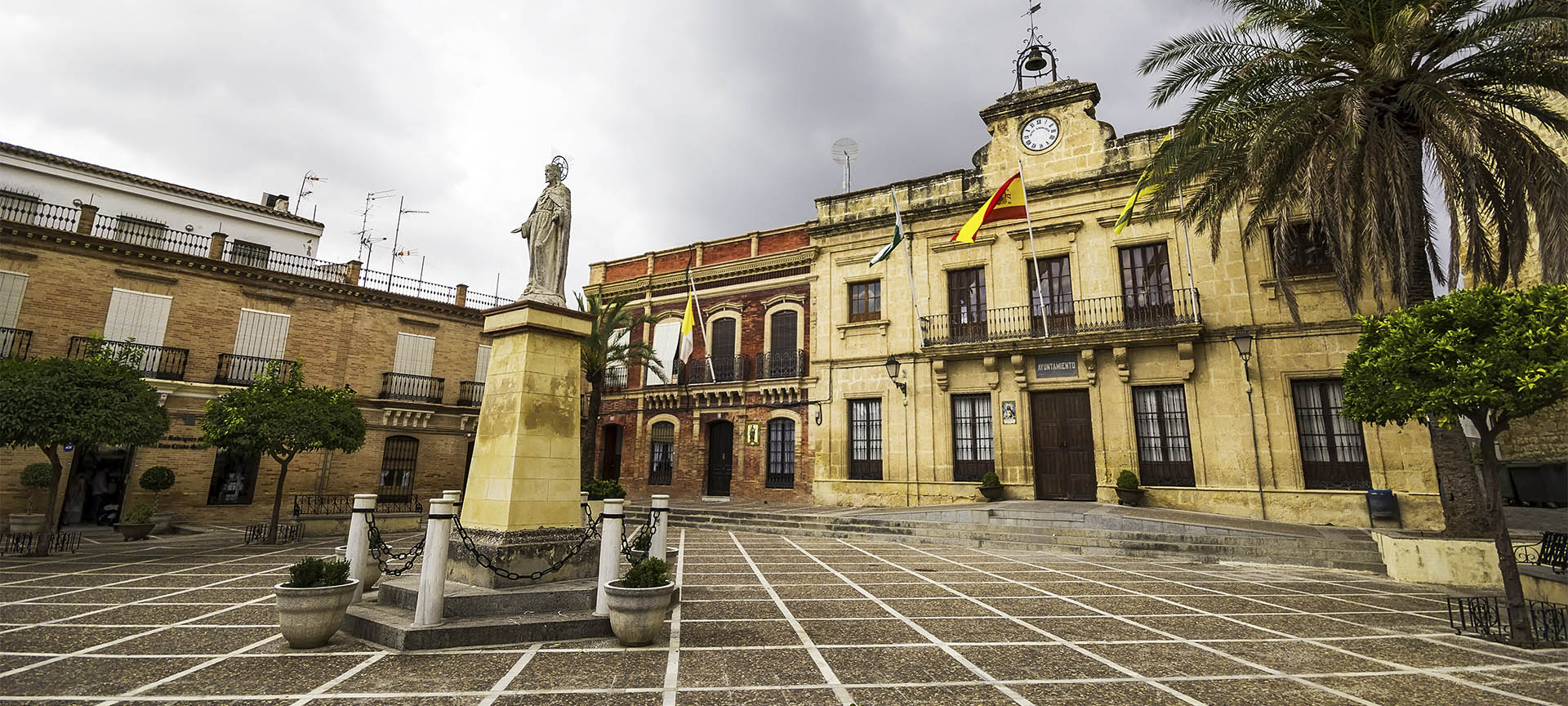 Plaza Mayor square and Town Hall in Bornos (Cadiz, Andalusia)