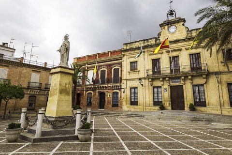 Plaza Mayor square and Town Hall in Bornos (Cadiz, Andalusia)