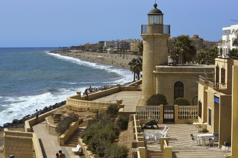 Santa Ana Castle in Roquetas de Mar (Almería, Andalusia)