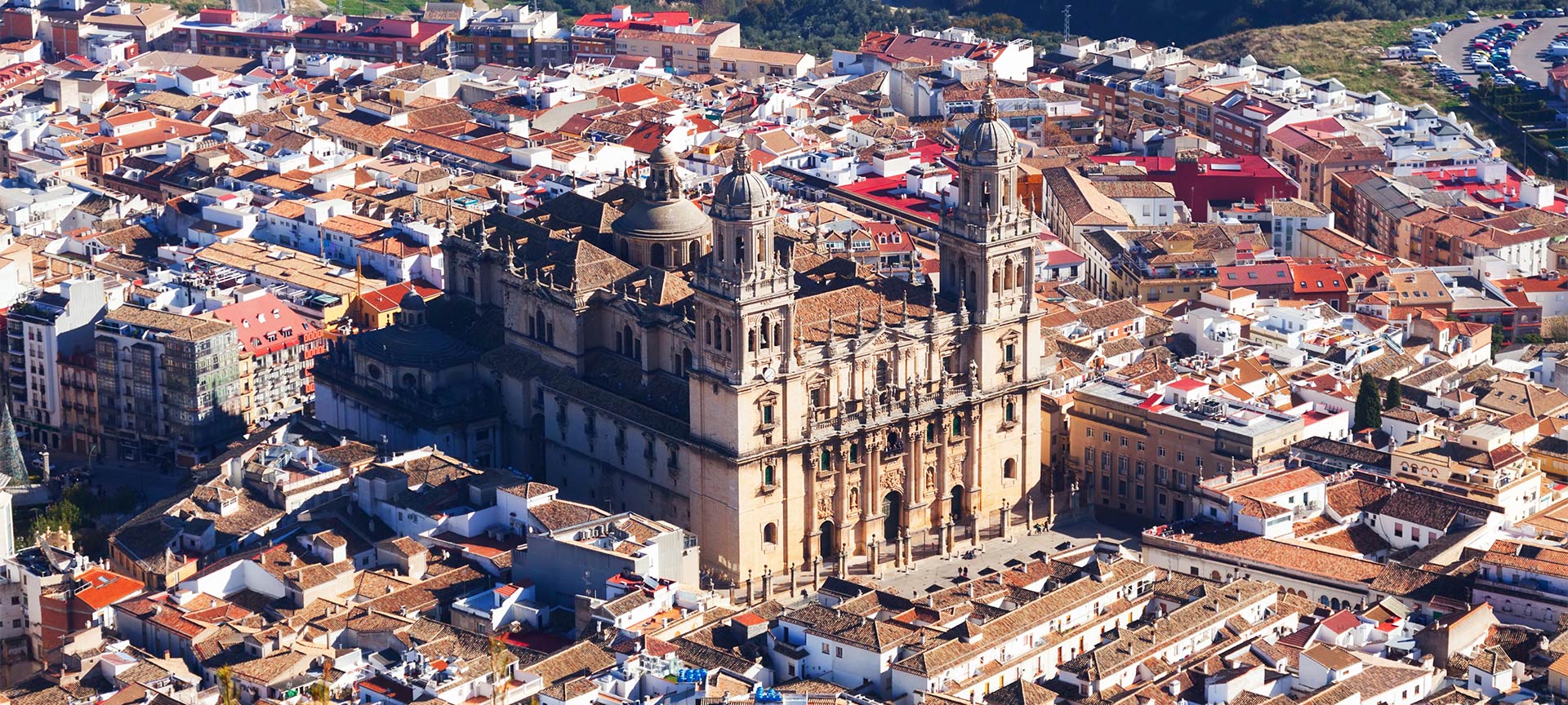 Vista aérea da catedral de Jaén (Andaluzia)