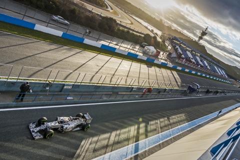 Daniel Ricciardo beim Formel-1-Rennen auf der Rennstrecke von Jerez
