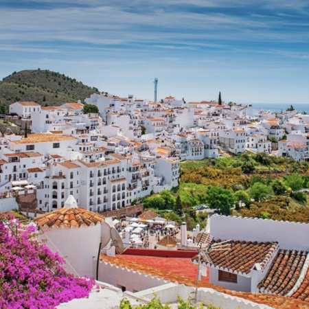 Vista de Frigiliana, em Málaga (Andaluzia)