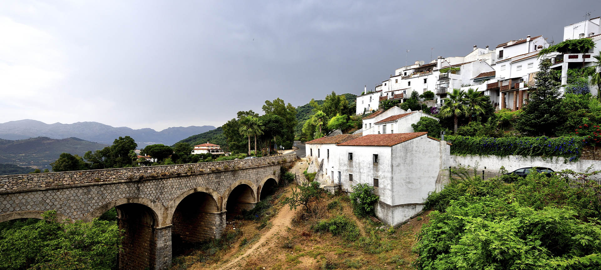 Panoramic view of Jimena de la Frontera in Cadiz (Andalusia)