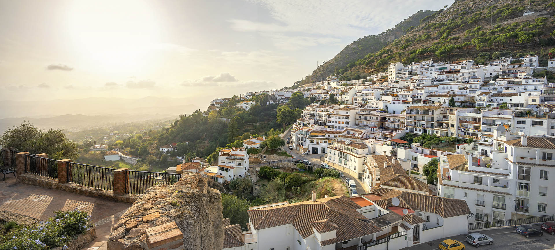 Veduta generale di Mijas, a Malaga (Andalusia)