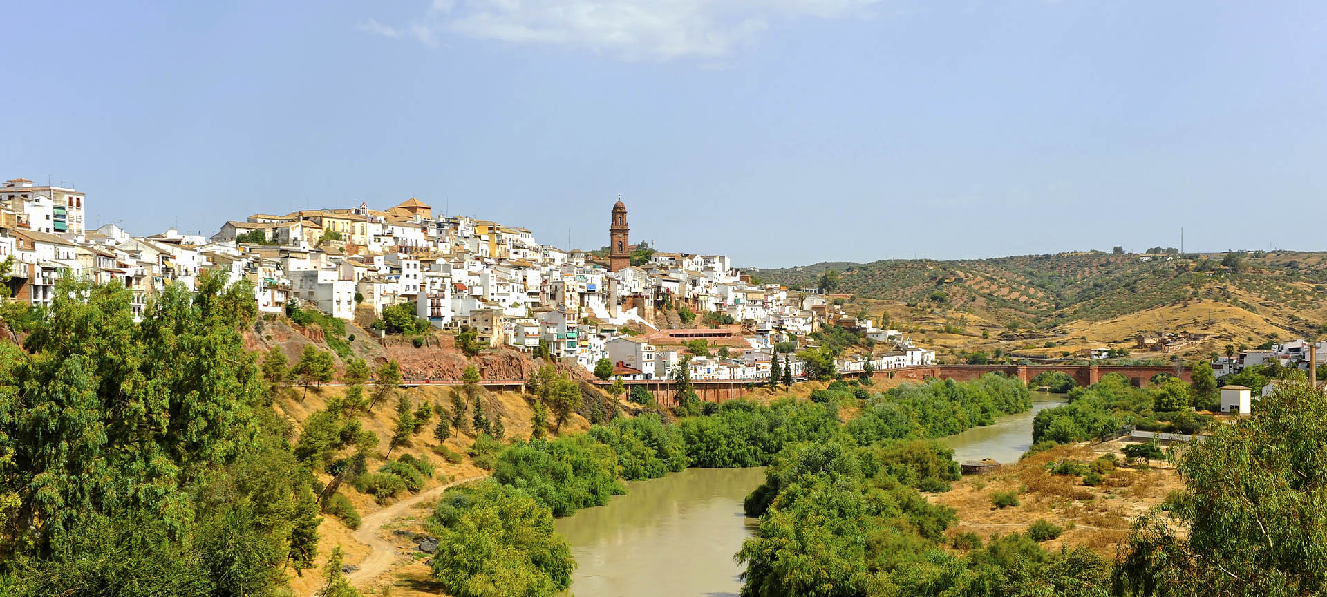 View of Montoro (Cordoba, Andalusia) next to the River Guadalquivir