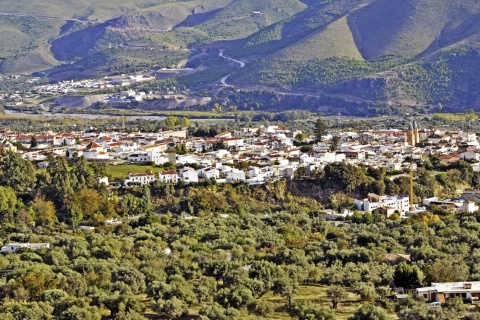 Panoramic view of Orgiva in Granada (Andalusia)