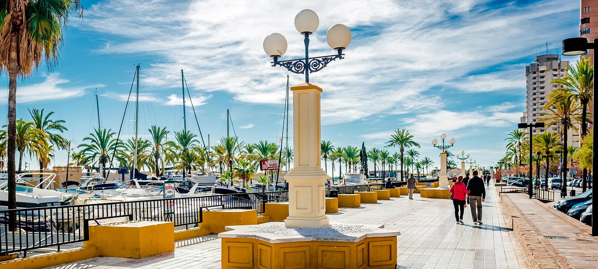Seafront promenade in Fuengirola (Malaga, Andalusia)