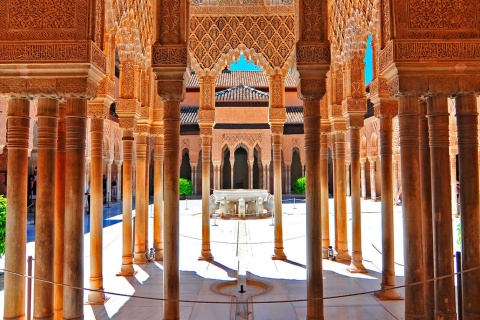 Pátio dos Leões, na Alhambra de Granada