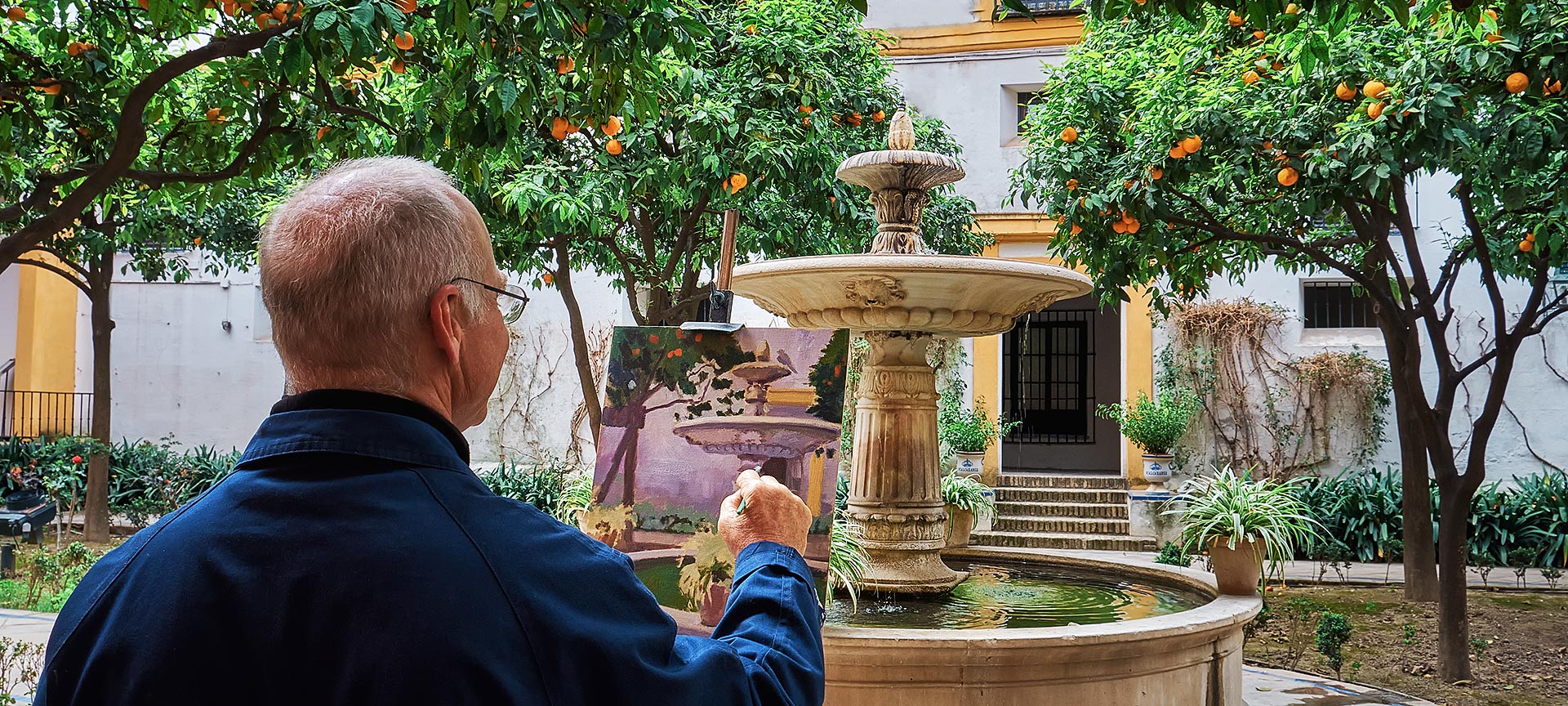 Maler im Real Alcázar de Sevilla