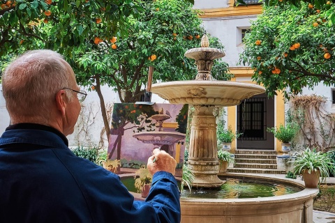 Pittore nel Real Alcázar di Siviglia