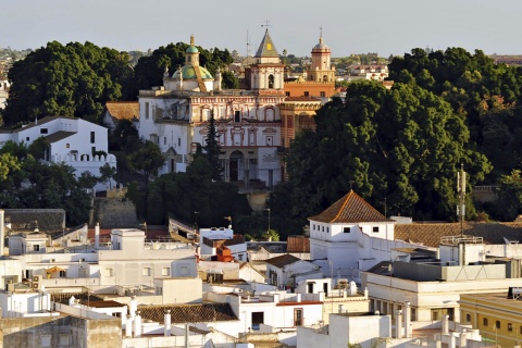 Panoramablick auf Sanlúcar de Barrameda in Cádiz (Andalusien)