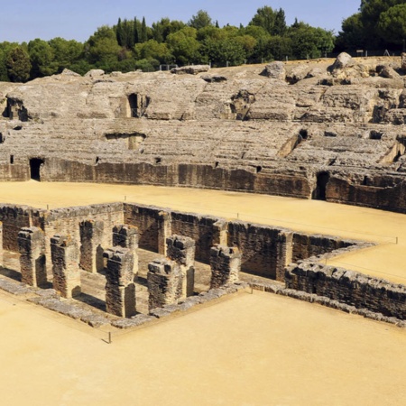 Roman ruins in Santiponce (Seville, Andalusia)