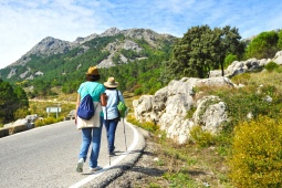 Tourists enjoying the views in the Sierra de Grazalema Natural Park in Cádiz, Andalusia