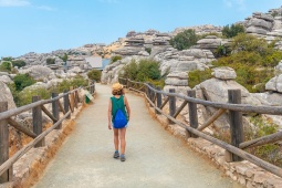 Touriste dans le Torcal de Antequera, Malaga
