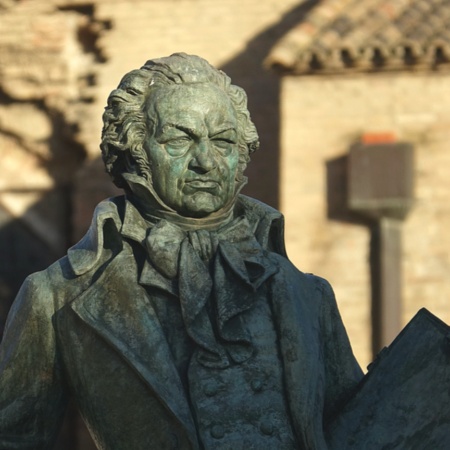 Statue of Francisco de Goya in Plaza Nuestra Señora del Pilar in Zaragoza, Aragón