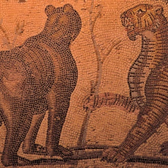 Roman mosaic in the Museum of Zaragoza