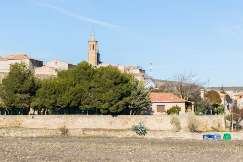 Panoramablick auf Fuendetodos in Saragossa (Aragonien)