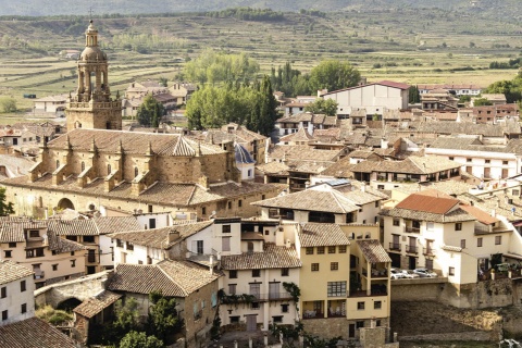 Panoramic view of Rubielos de Mora in Teruel (Aragon)