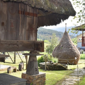 Traditional Asturian buildings at the Ethnographic Museum of Grandas de Salime