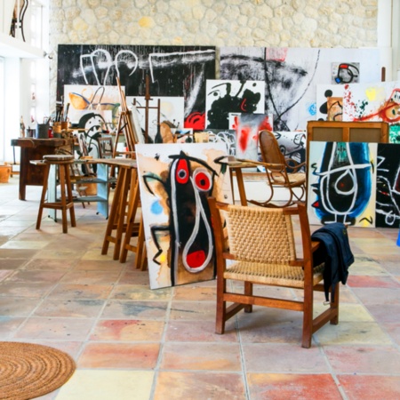 Interni dello Studio Sert, studio di Joan Miró della fondazione Pilar e Joan Miró a Palma di Maiorca, isole Baleari