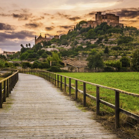 View of Artà (Mallorca, Balearic Islands) and its Sant Salvador Castle