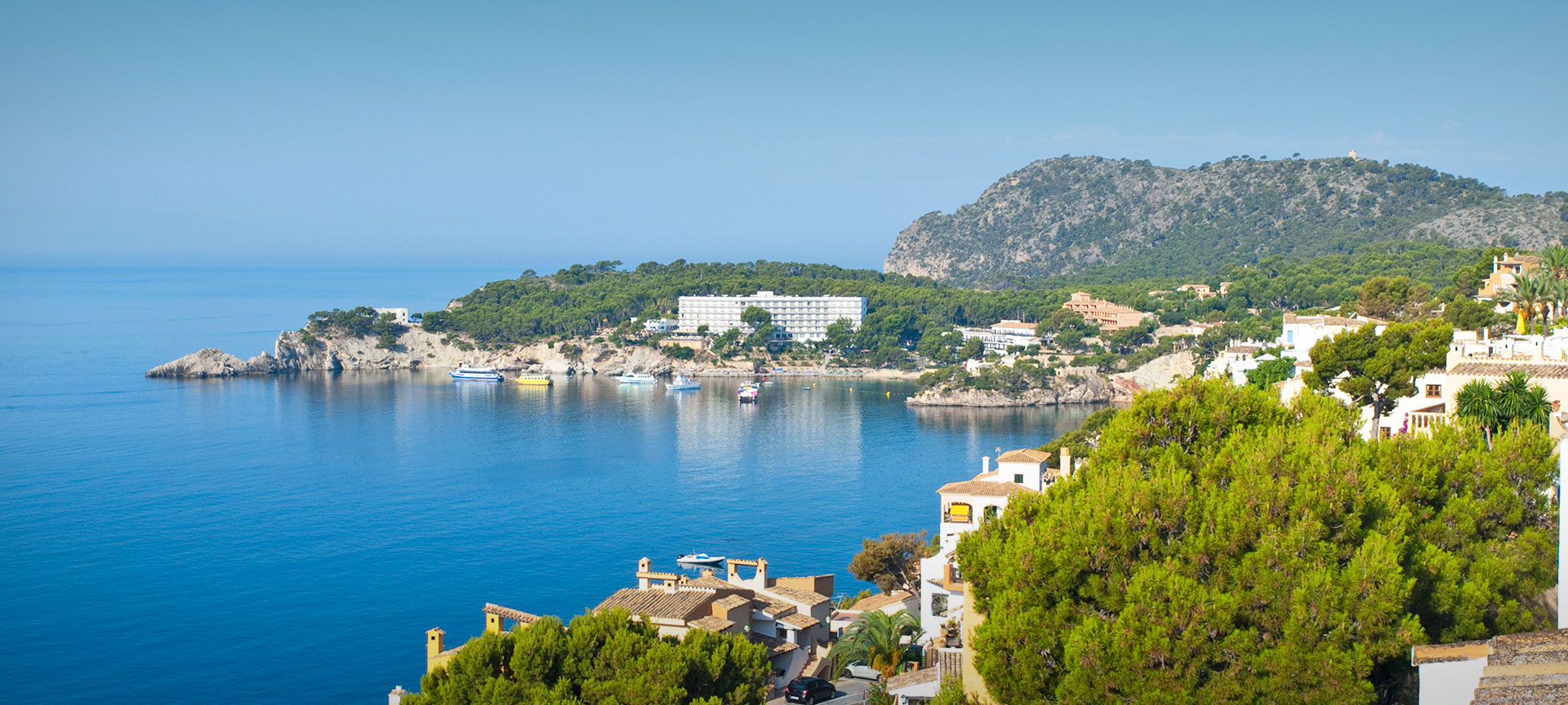 Cala Fornells beach in Calviá. Mallorca