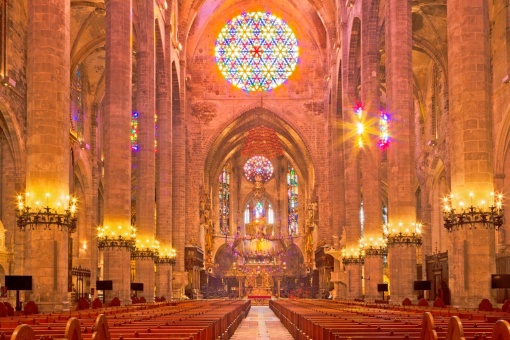 Interior of Palma Cathedral. Mallorca
