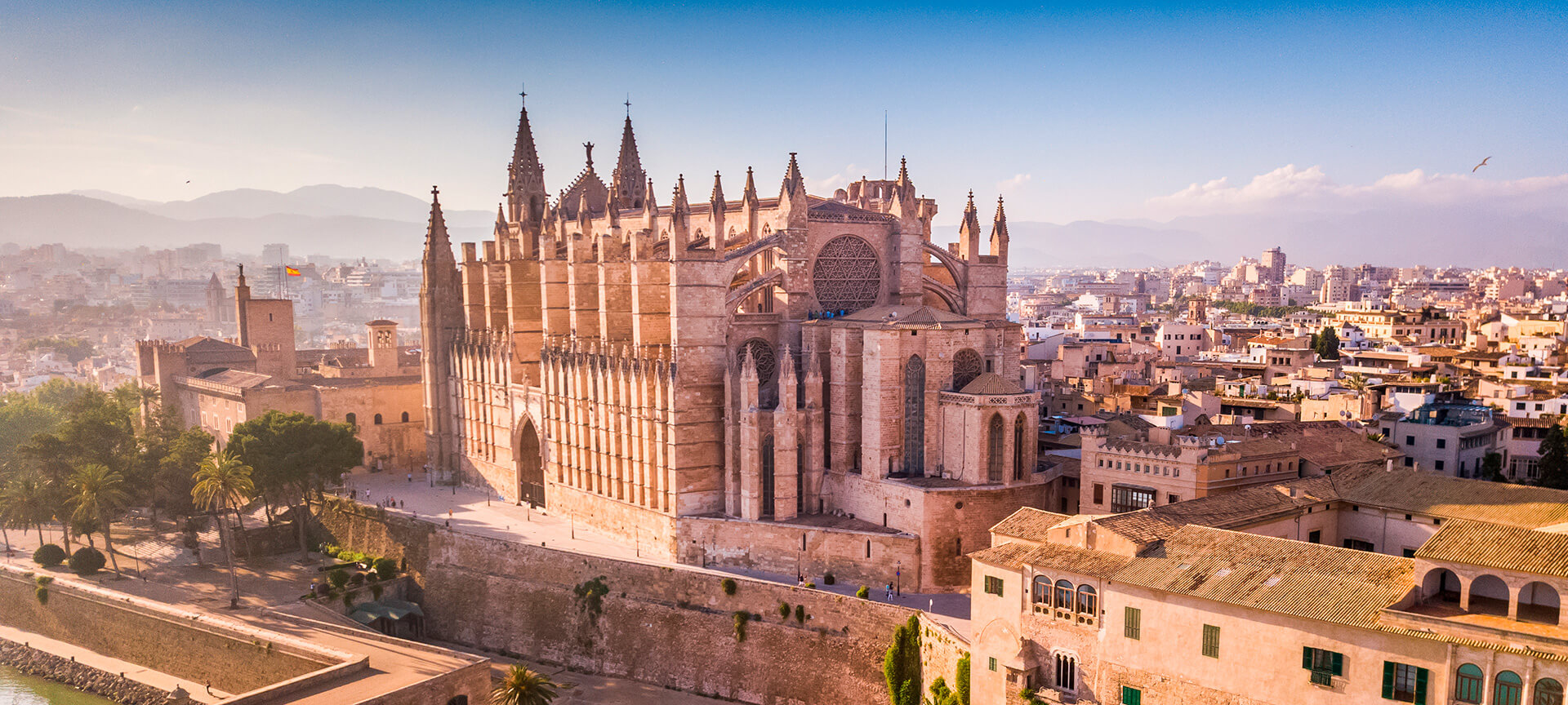 Mallorca cathedral, aerial view