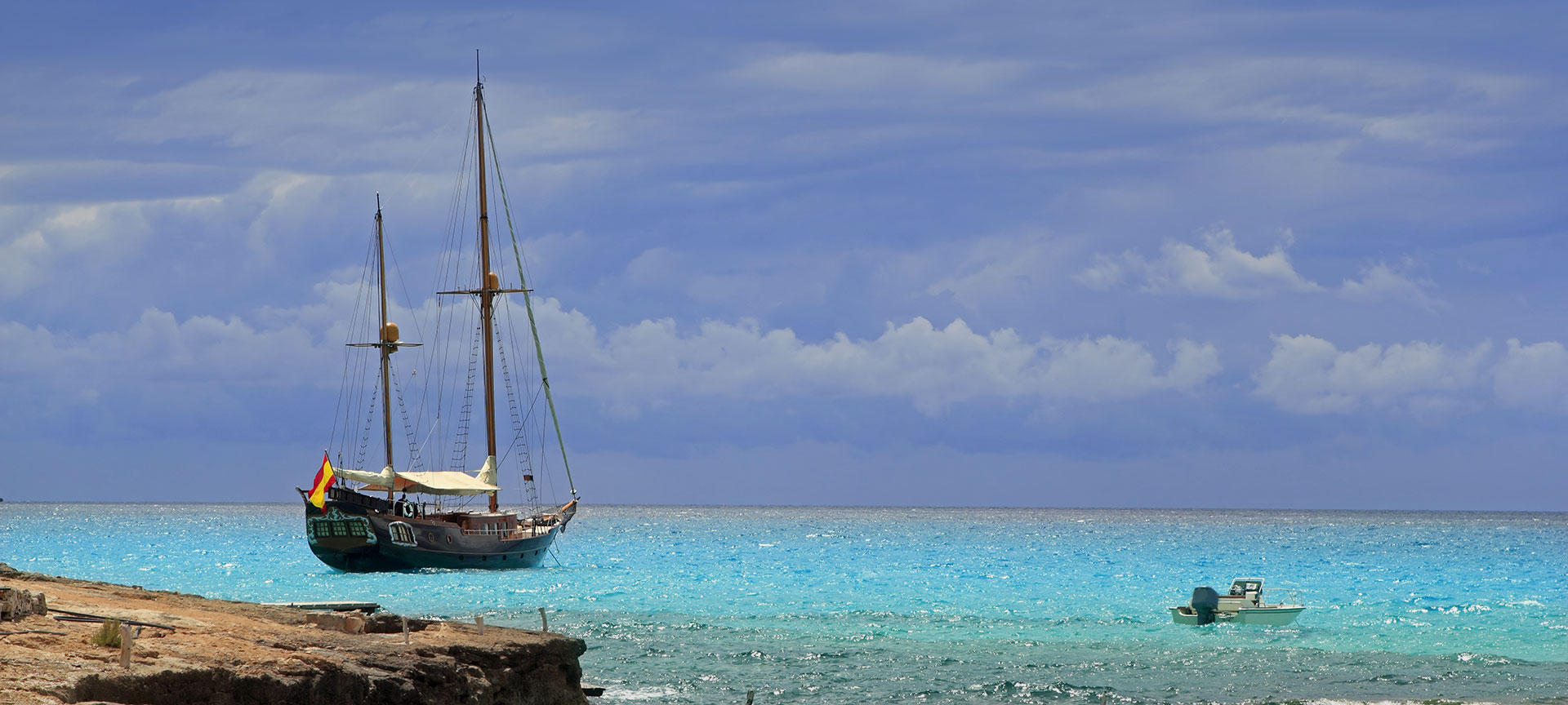 Navi nell'isola di Formentera. Baleari Navi nell'isola di Formentera. Baleari