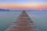 Jetty on the beach in Muro (Mallorca, Balearic Islands)