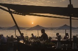 Atardecer en Sant Antoni de Portmany, en la isla de Ibiza (Islas Baleares)