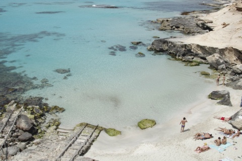 Cala des Mort beach in Sant Francesc de Formentera (Balearic Islands)