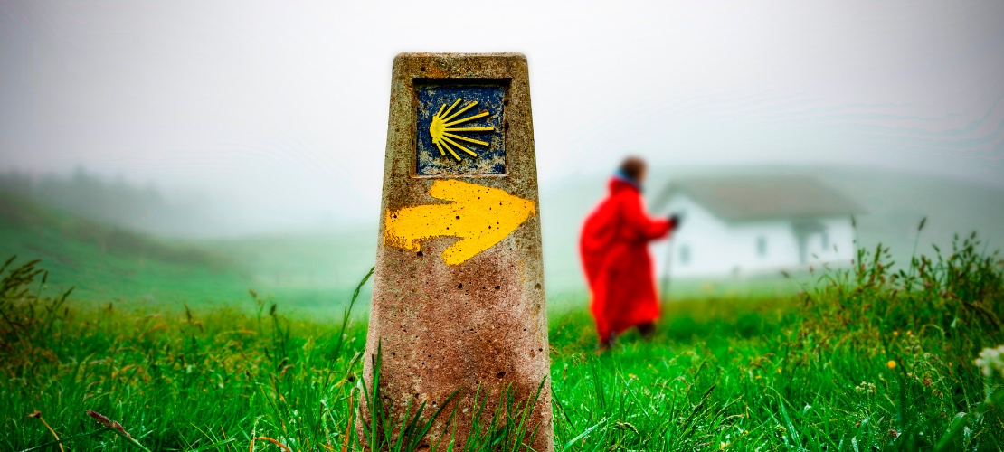 Mojón o hito del Camino de Santiago