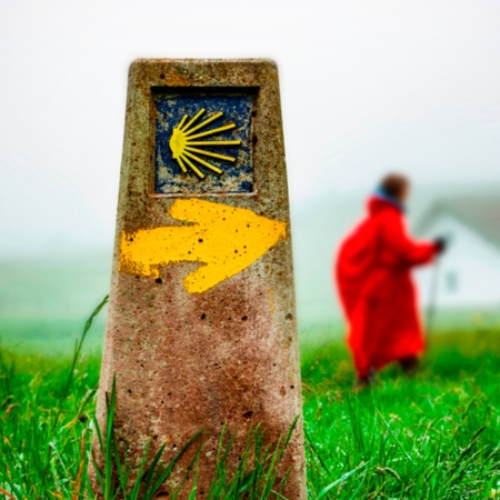 Borne du chemin de Compostelle