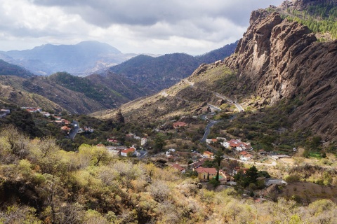 Panoramic view of Ayacata (Gran Canaria, Canary Islands)