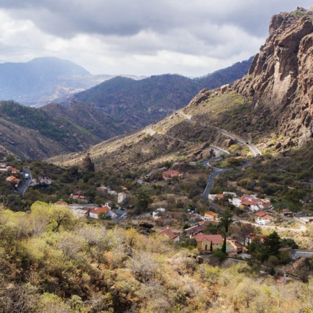 Vue panoramique d’Ayacata (Grande Canarie, îles Canaries)