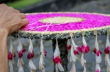 Detalhe de enfeite de Corpus Christi na ilha de La Palma, Ilhas Canárias