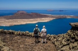 Widok na wyspę La Graciosa z Lanzarote, Wyspy Kanaryjskie