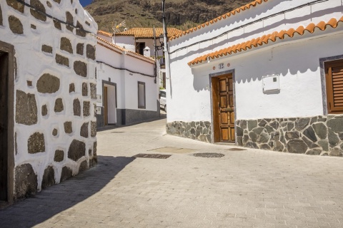 Maisons traditionnelles de Fataga dans l’île de Grande Canarie (archipel des Canaries)