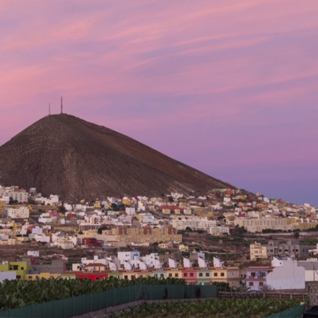 Panoramic view of Gáldar on the island of Gran Canaria (Canary Islands)