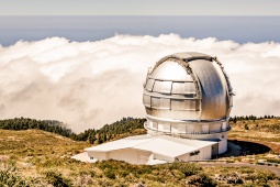 Vue de l'observatoire astrophysique Roque de Los Muchachos à La Palma, Îles Canaries