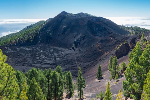 Cratère du Duraznero sur la route des volcans à La Palma, îles Canaries