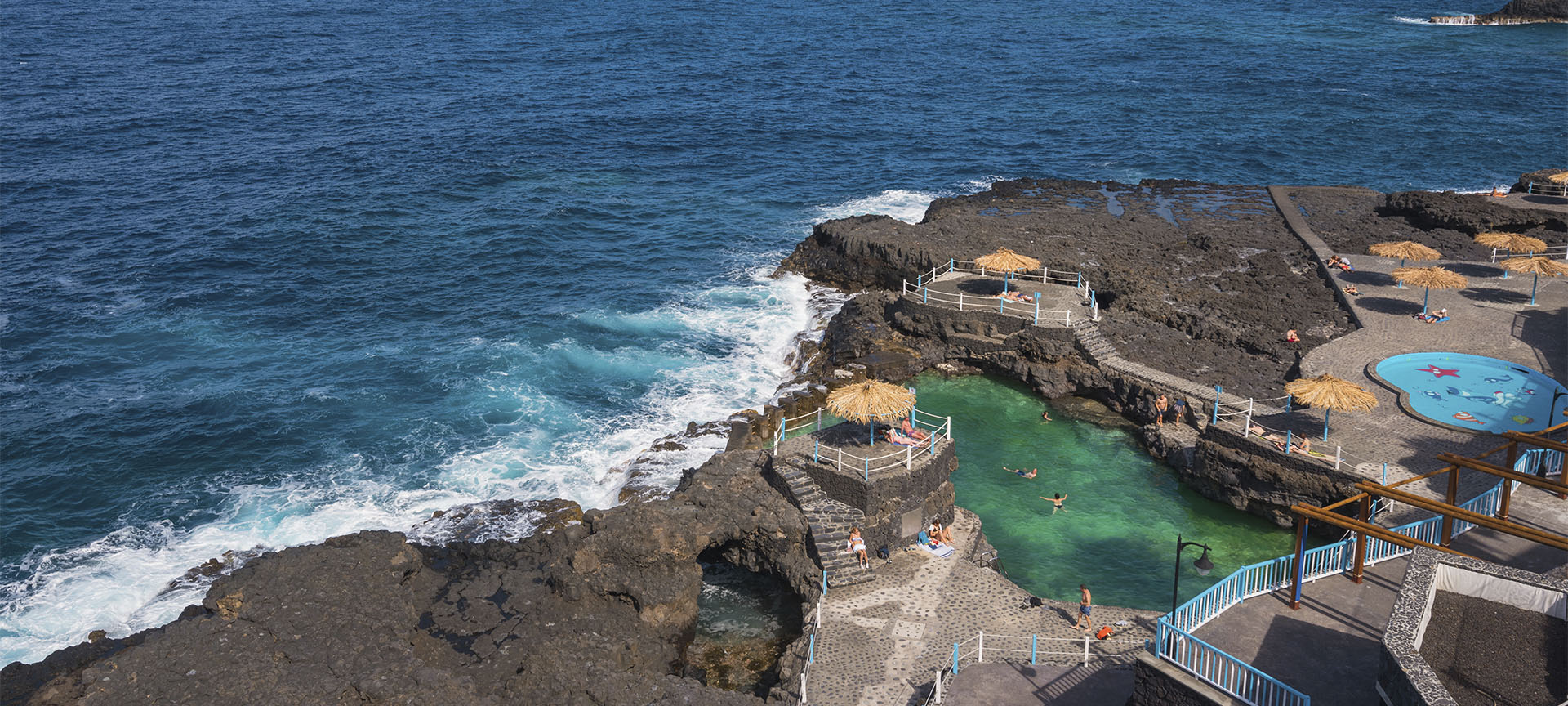 Natural pools in the Charco Azul in San Andrés y Sauces on the island of La Palma (Canary Islands)