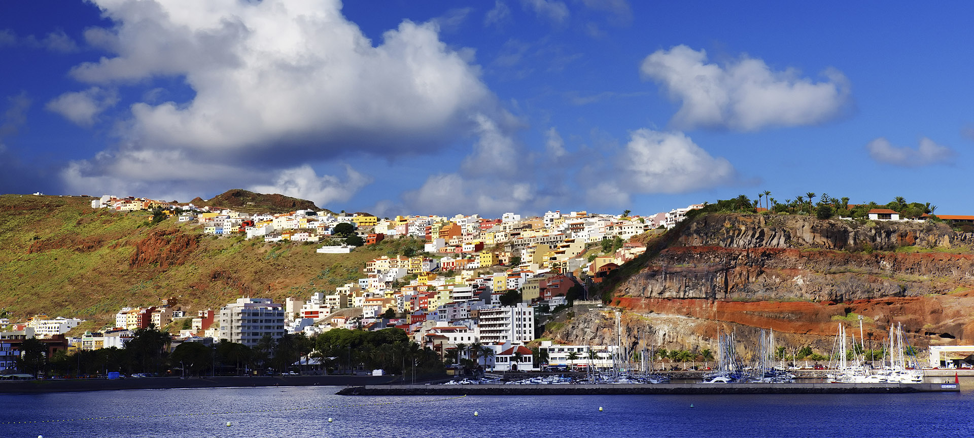 Panoramic view of San Sebastián de La Gomera (Canary Islands)