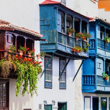 Varandas em Santa Cruz de la Palma, na ilha de La Palma. Ilhas Canárias