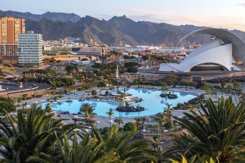 Panoramic view of Santa Cruz de Tenerife on the island of Tenerife (Canary Islands)