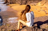 Turista en la playa del Papagayo, Lanzarote