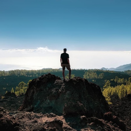 Tourist enjoying the view in Tenerife